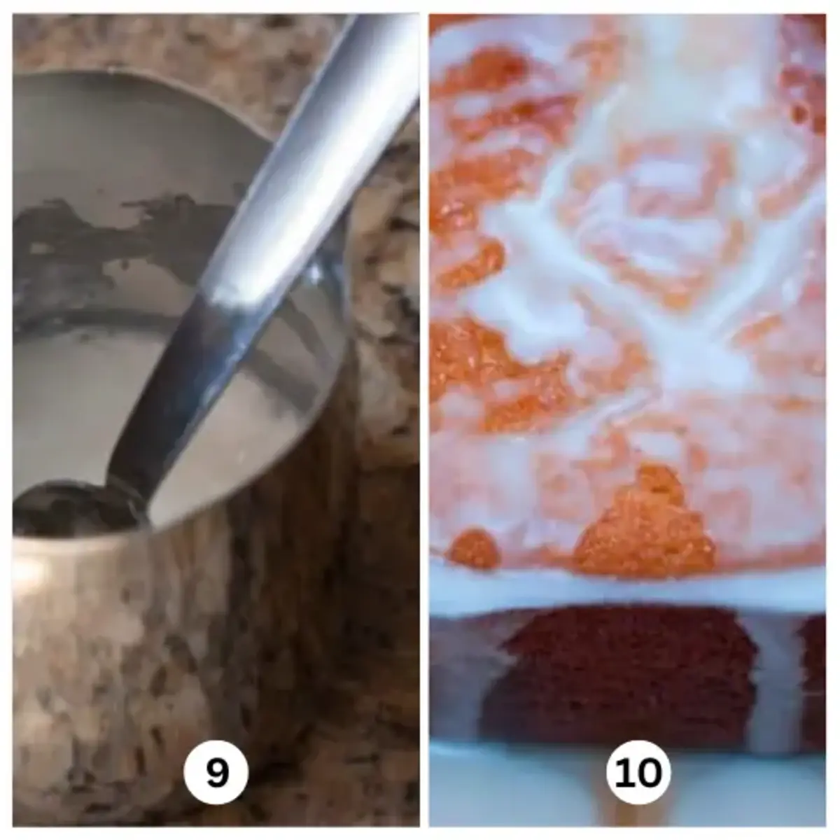 Final Steps: Preparing lemon glaze and pouring it on top of the lemon yogurt cake.