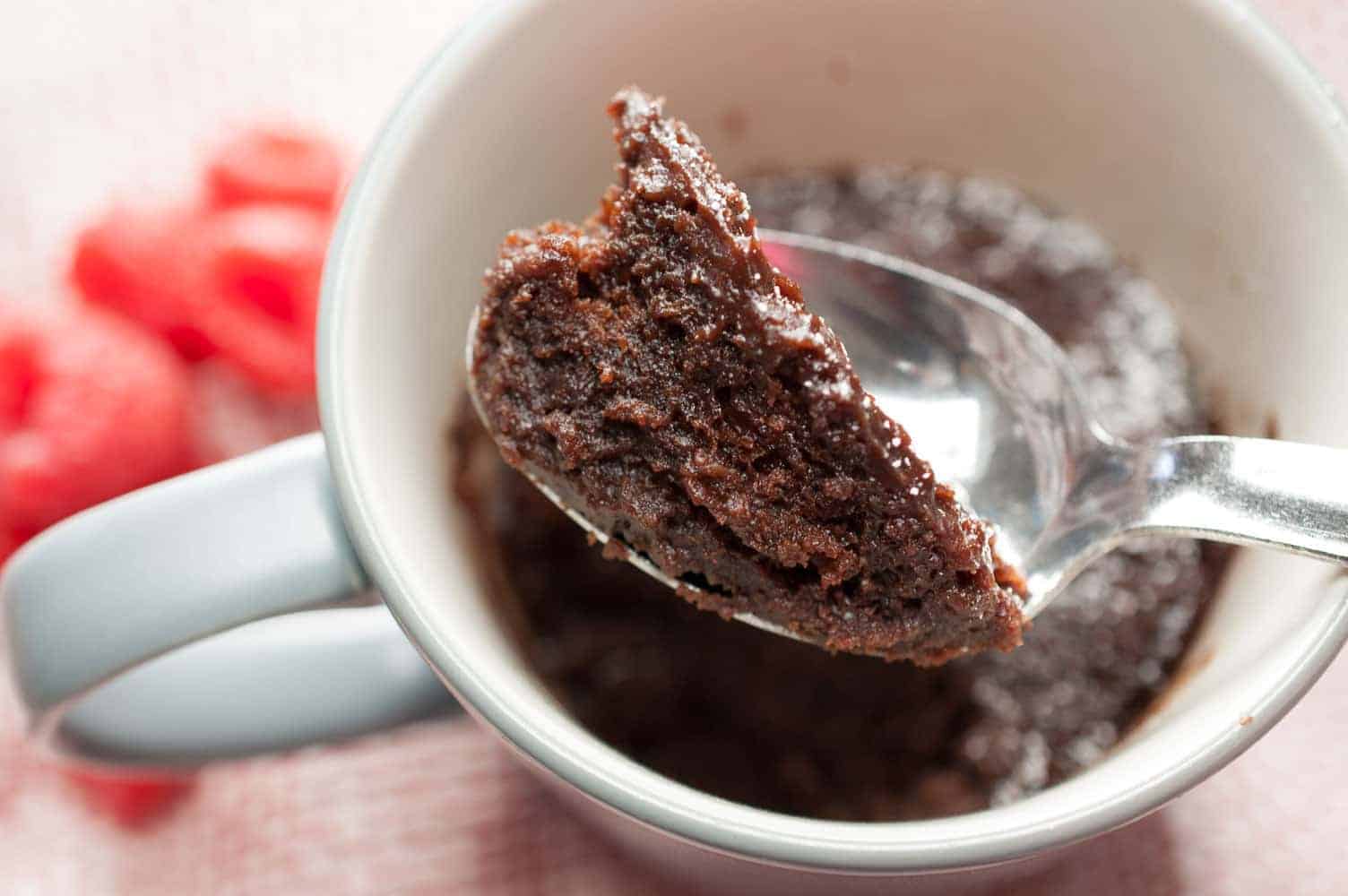 1 MInute Chocolate Mug Cake Recipe - Curry Trail