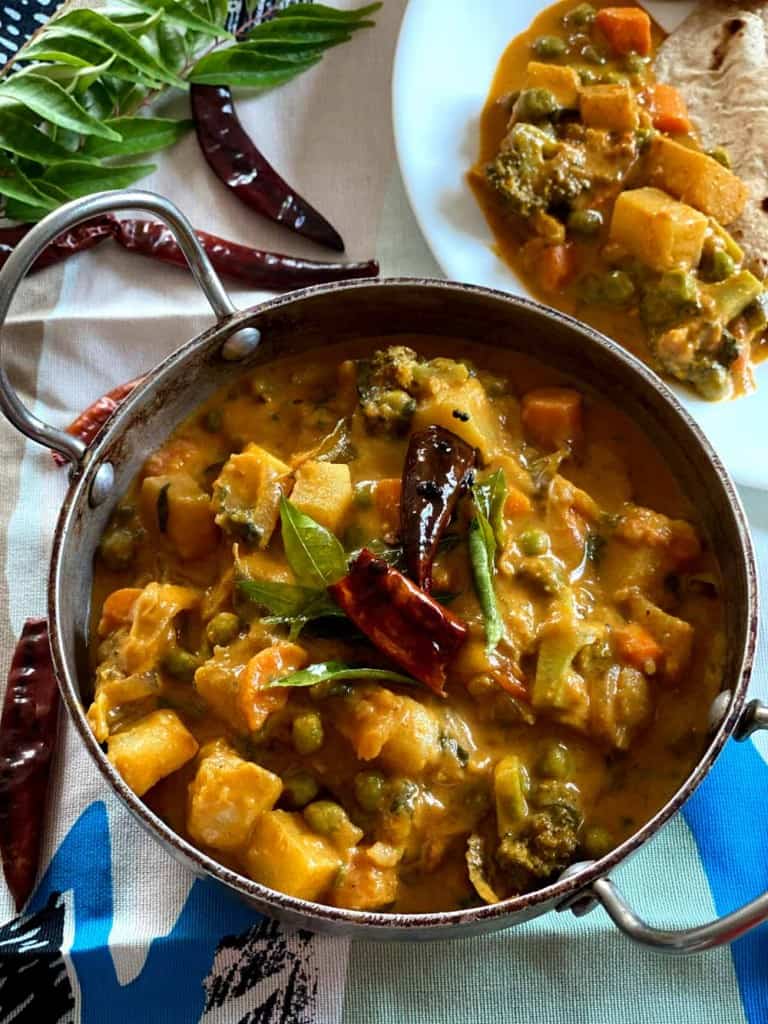 Indian Mixed Vegetable Curry with Coconut Milk | A Little Bit of Spice